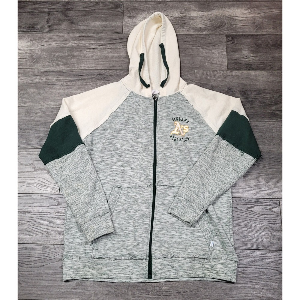 Men's Touch Stadium Oakland Athletics A's MLB Baseball Hoodie Full Zip Size M
